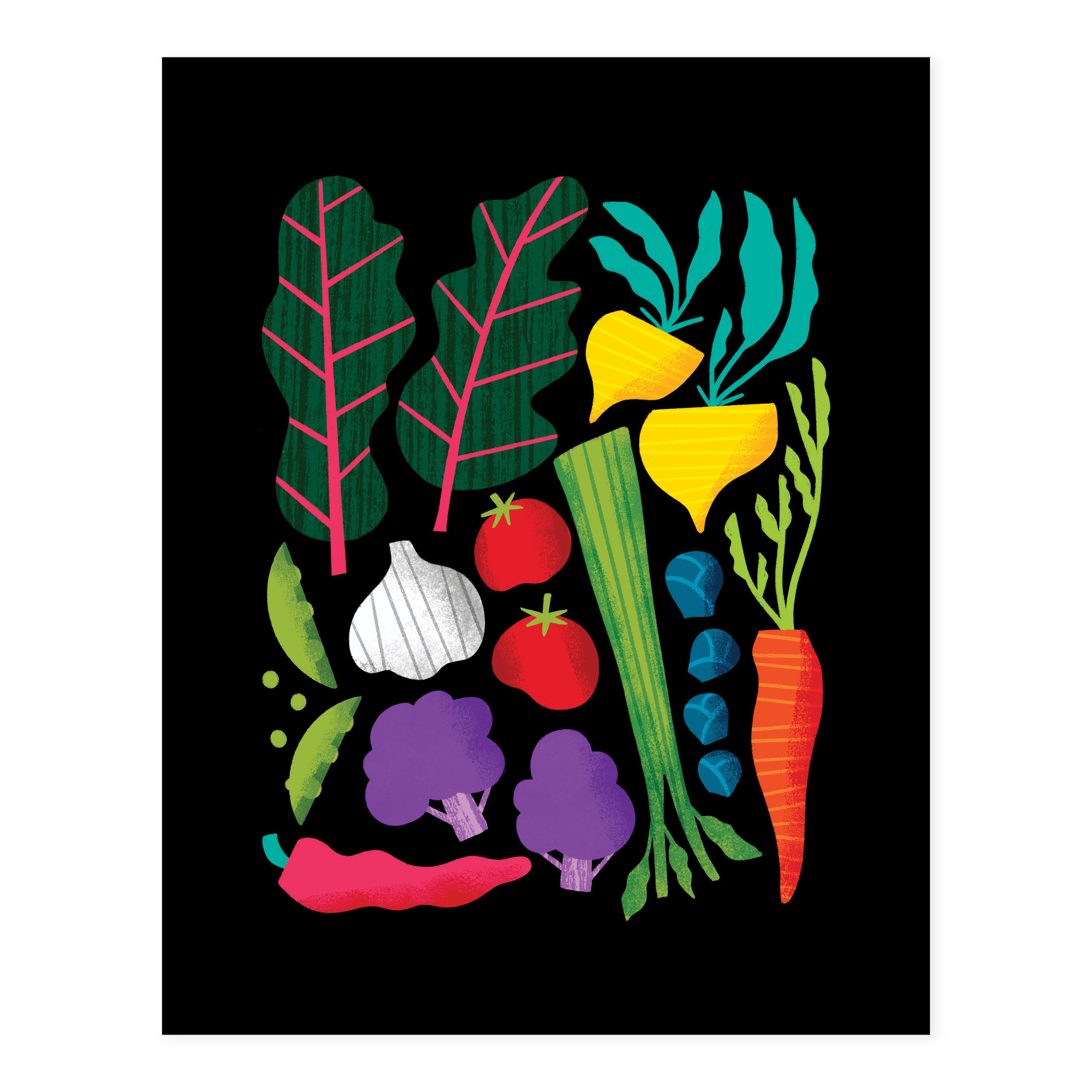 Veg Print, Katey Stafford, Hideaway House Studio