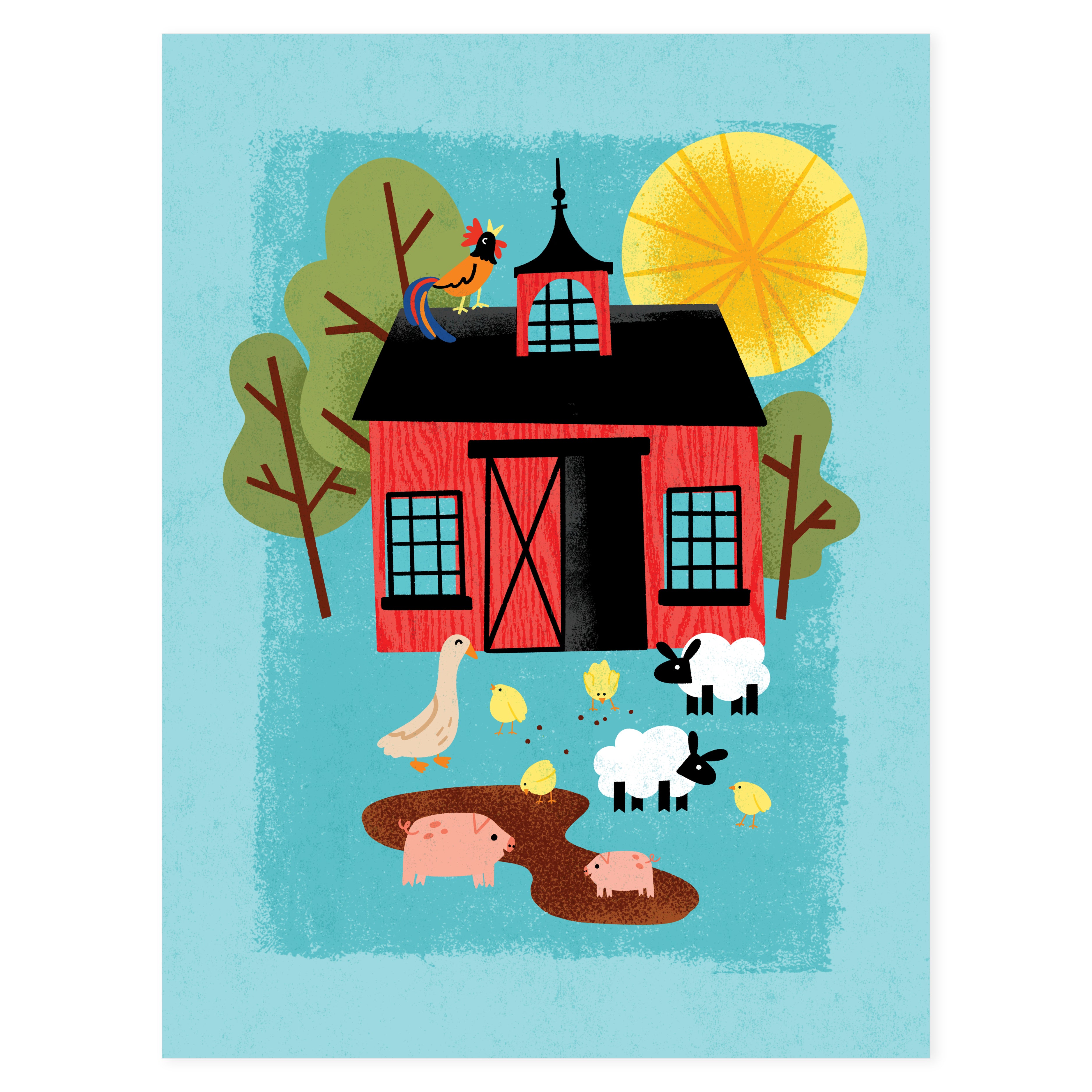 Barnyard Morning Print, Hideaway House Studio, Katey Stafford