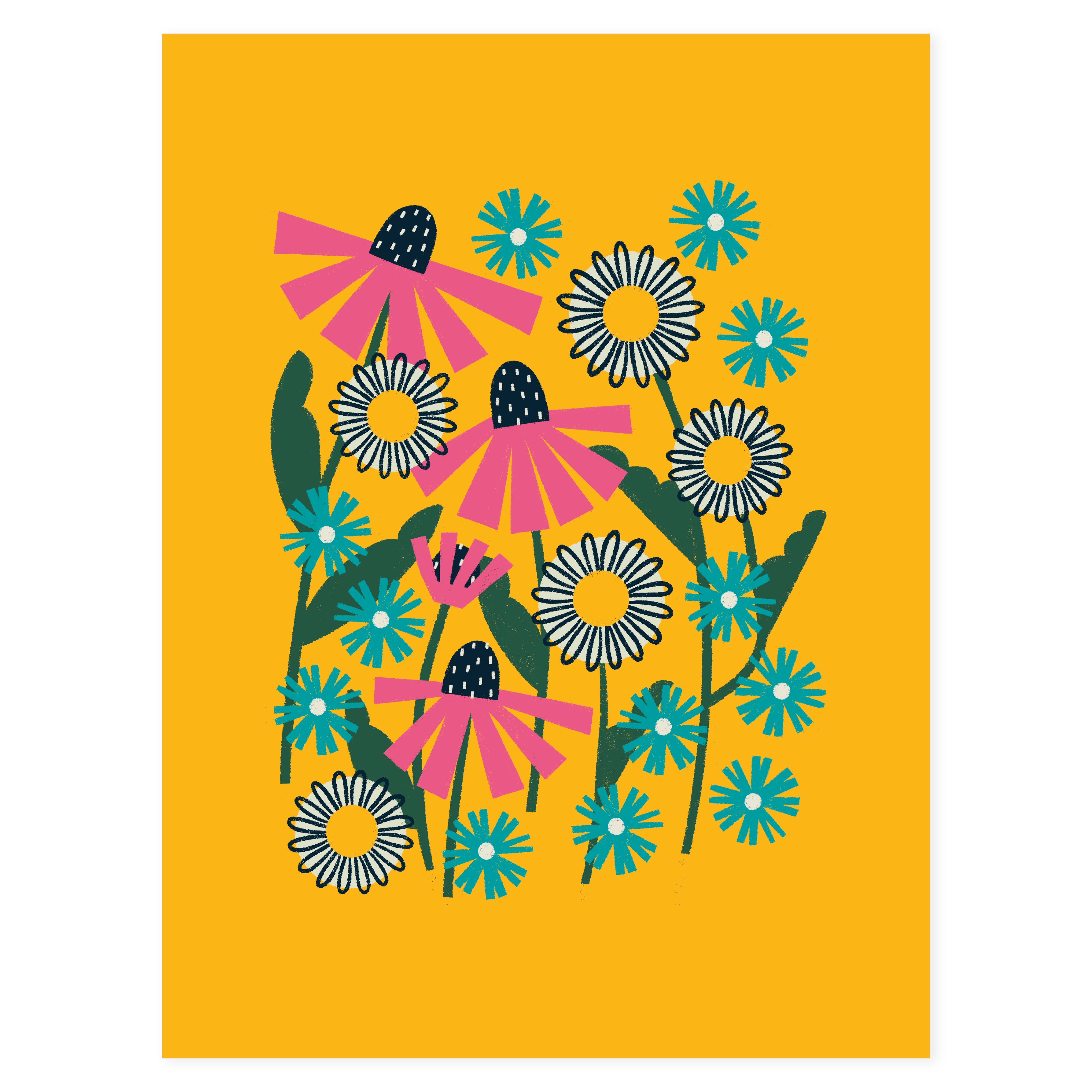 Coneflower, Daisy, Aster Yellow Print