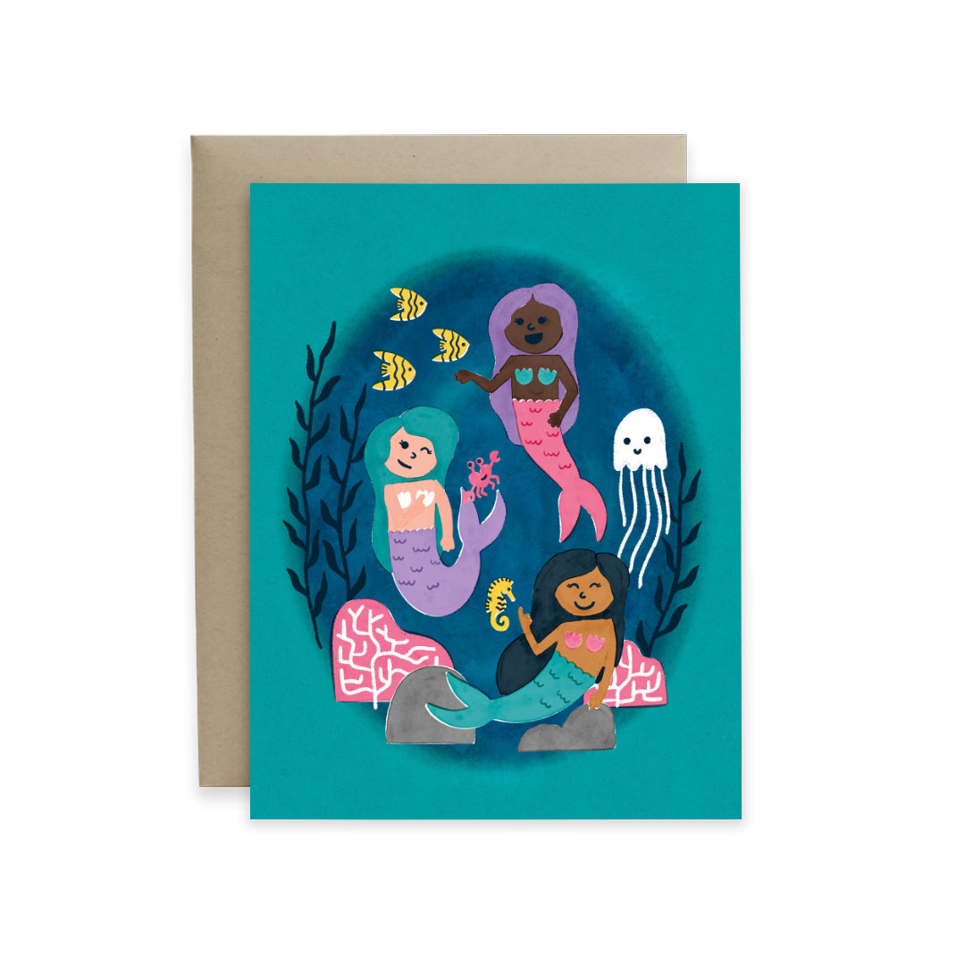 Mermaid card, Hideaway House Studio