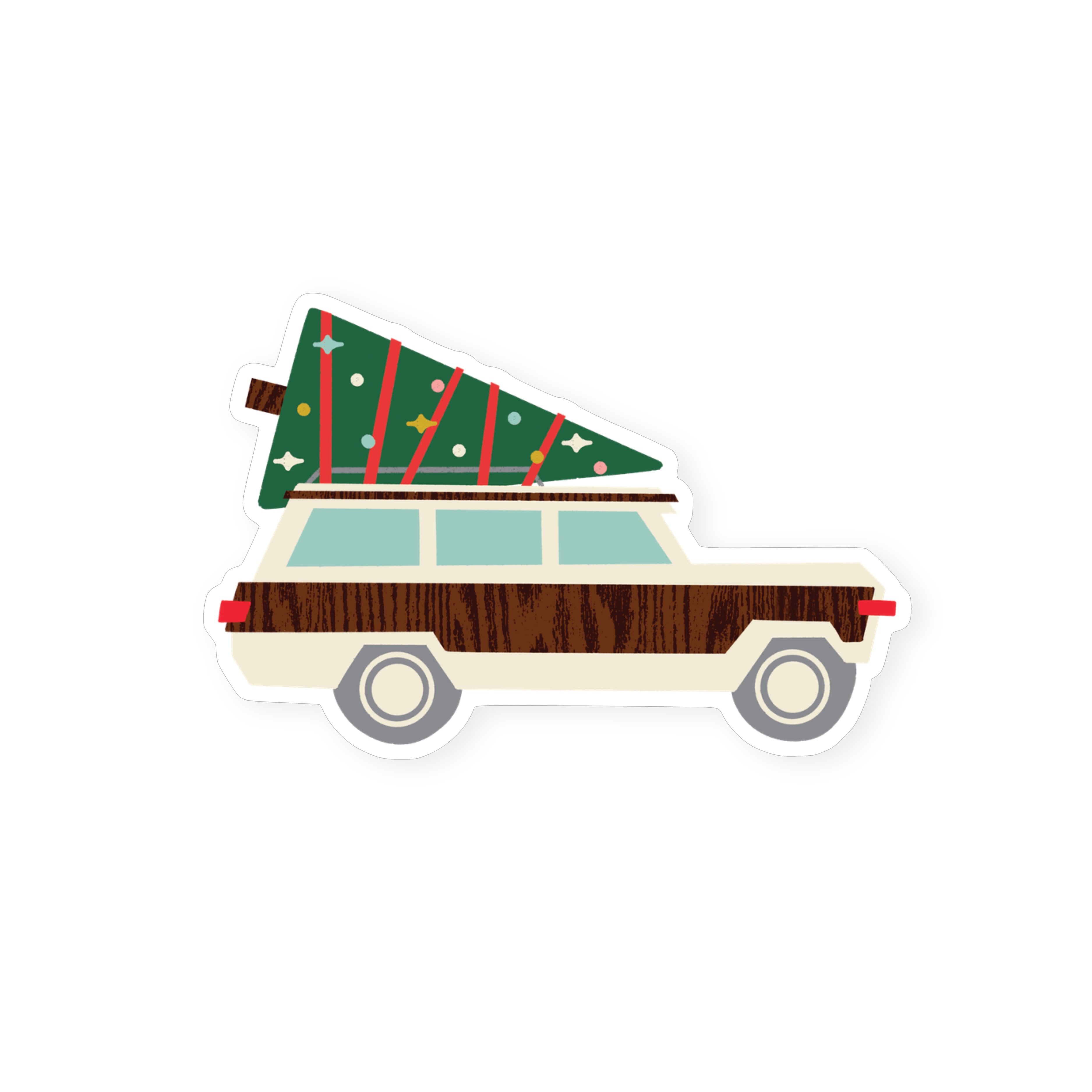 Woodie Wagon Christmas Tree Sticker, Hideaway House Studio, Katey Stafford